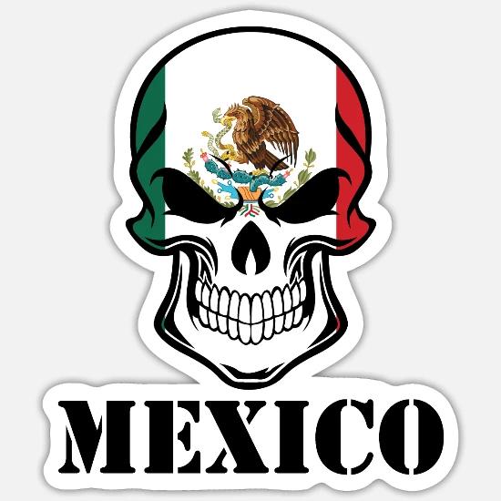 Mexican Flag Skull Mexico' Sticker | Spreadshirt